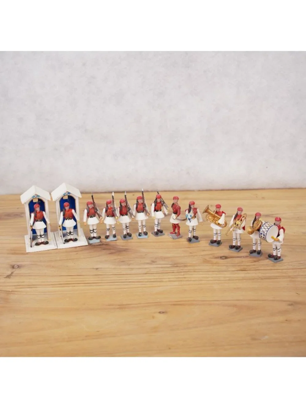 Vintage Aohna Greek Toy Soldiers Set of 13 Evzone Guard Soldiers & Musicians